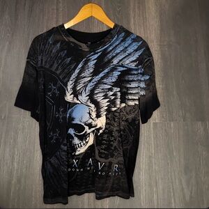 XAR Unlimited Skull Wing Graphic T-Shirt XL Made in USA
